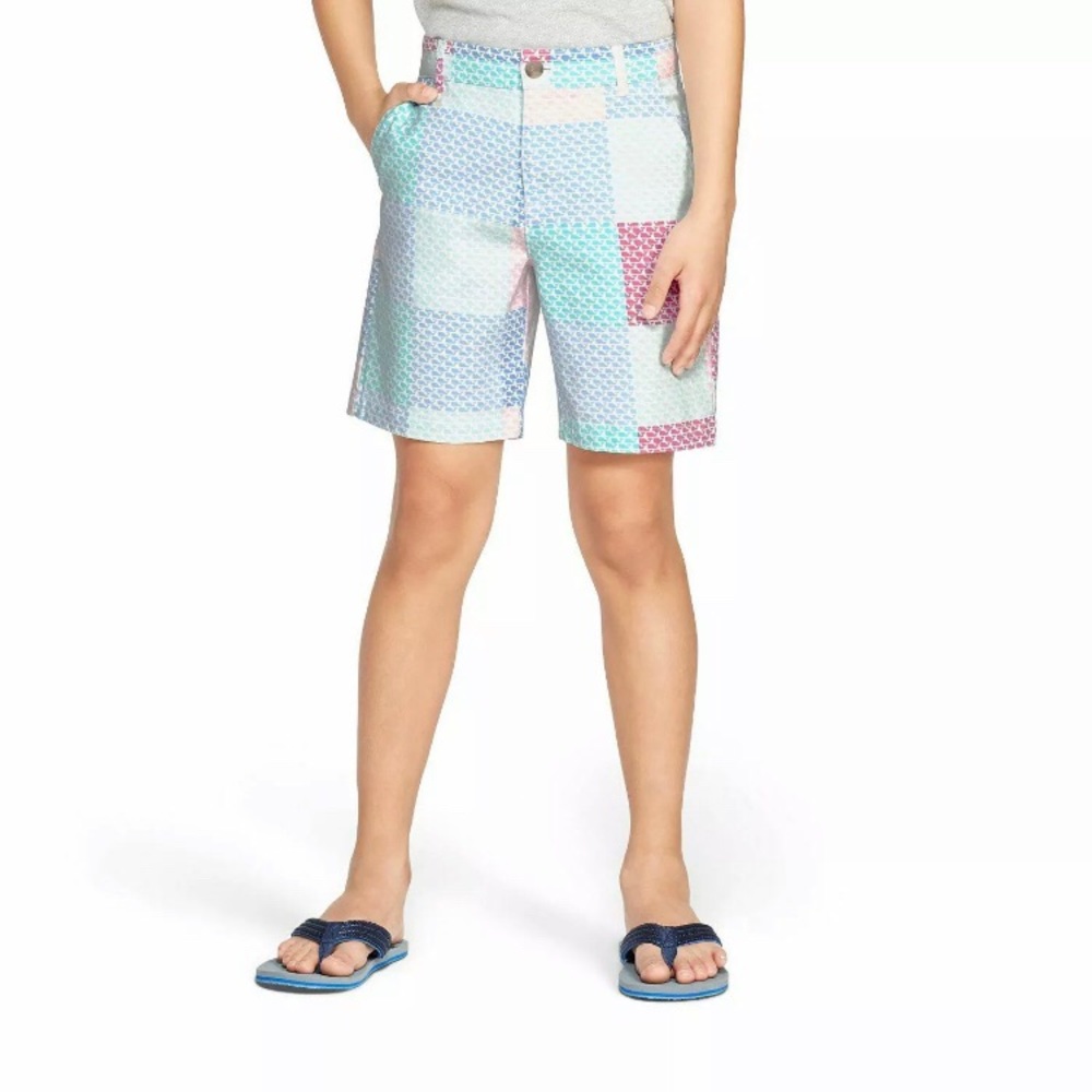 Vineyard Vines Boys Patchwork Whale Shorts L 12/14